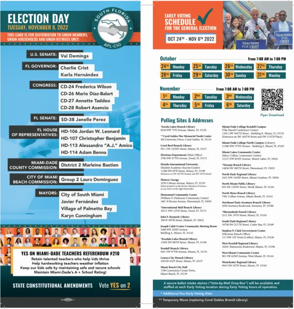 South Florida AFL-CIO Endorsed Candidates General Election 2022
